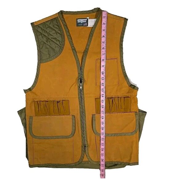 Vintage SAFTBAK Men's Small Hunting Vest Back Pouch Padded Shoulder Made In USA - Picture 5 of 6